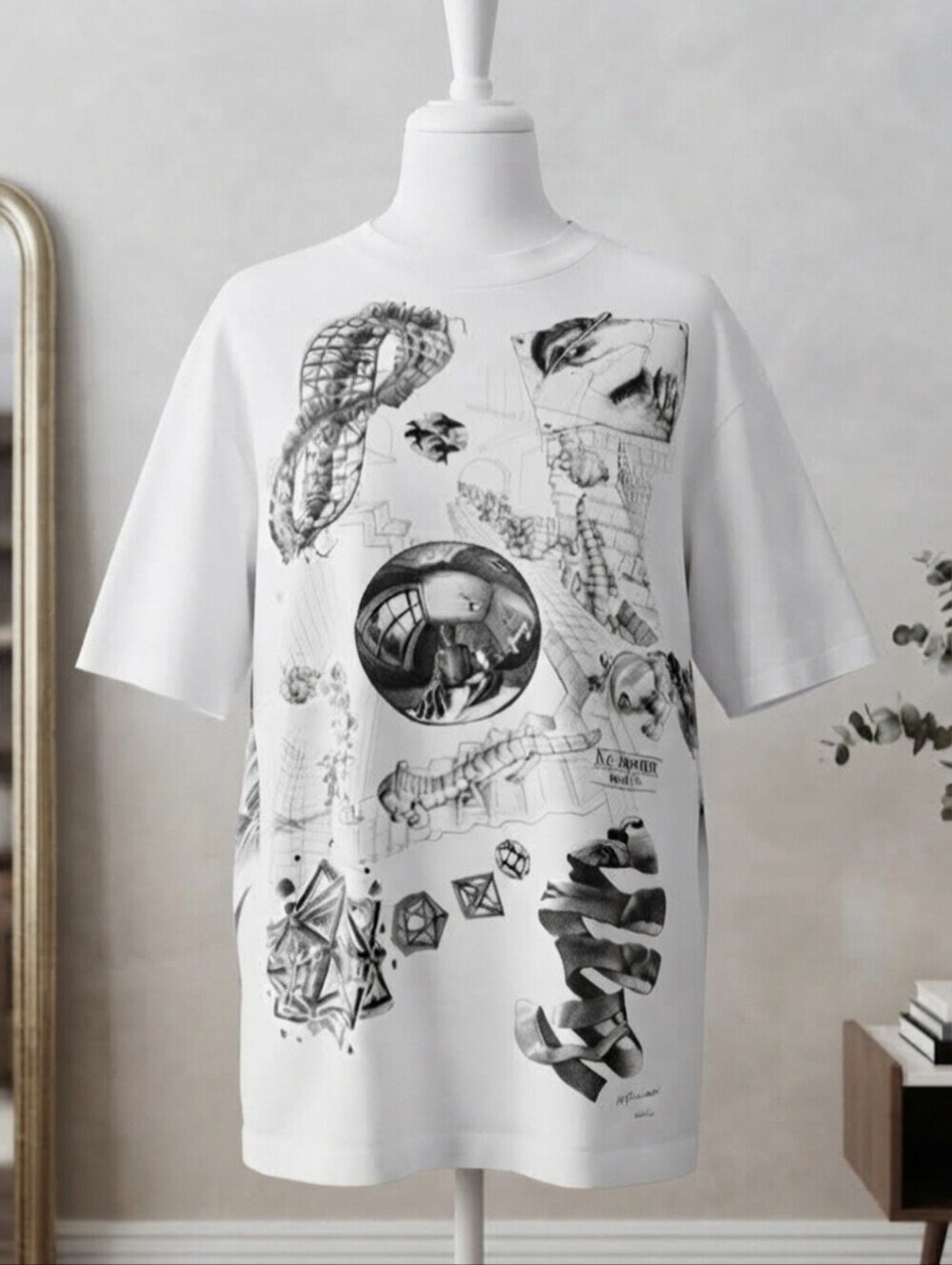 Vintage 1991 M.C. Escher “Paradox” Andazia Multi Print AOP T-Shirt Size M